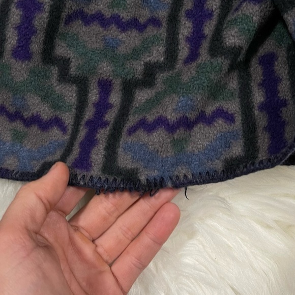 RARE Vintage Patagonia Blanket Tehuelche Aztec Synchilla Fleece Blanket - Picture 3 of 3